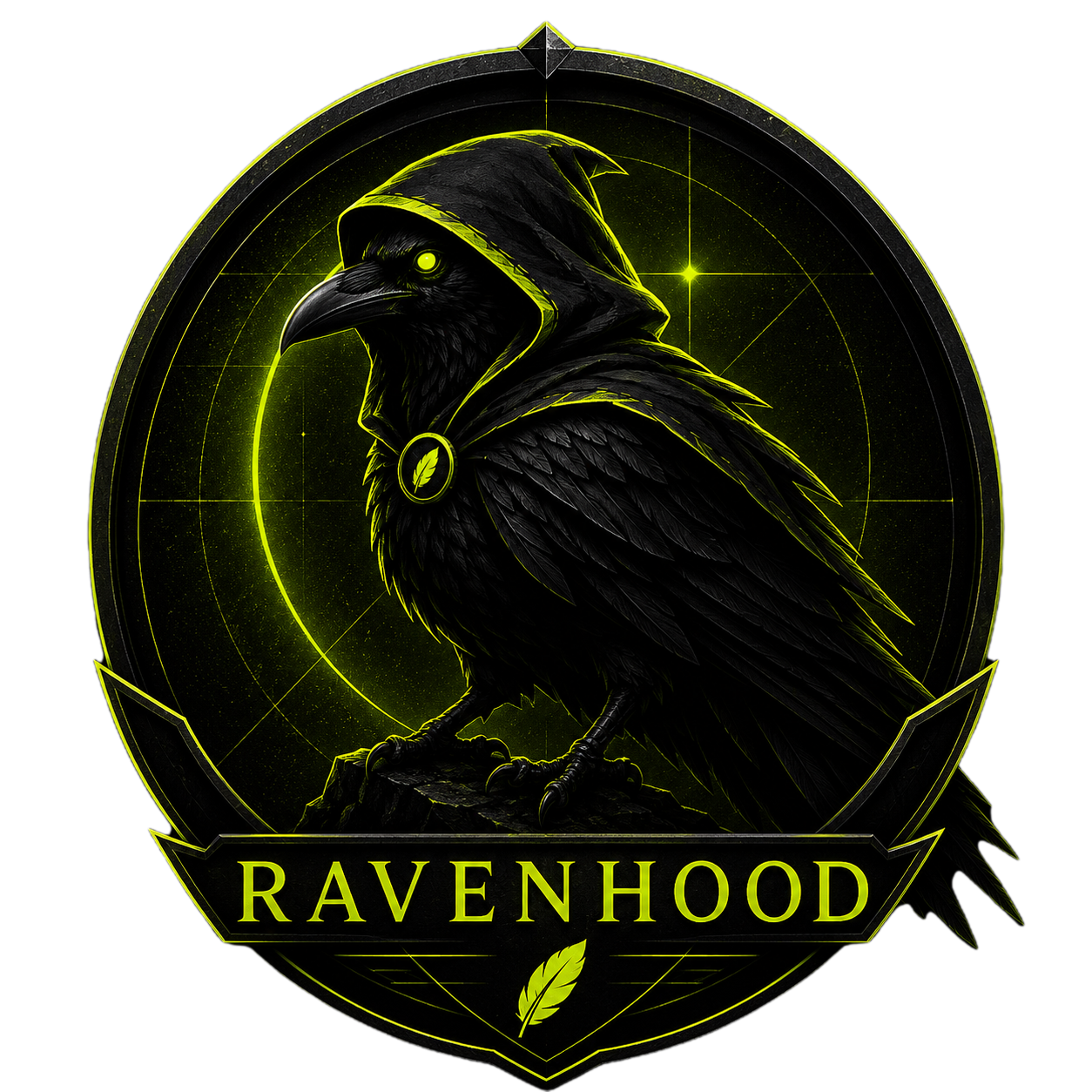 RAVENHOOD raven emblem — hooded raven crest